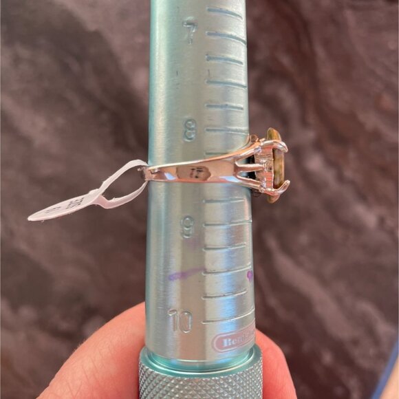 Unakite Jasper Ring Size 8.5 on Silver Plated Band for Men or Women - Picture 8 of 12